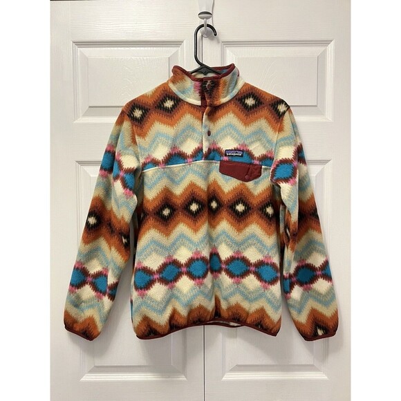 Patagonia Synchilla Snap T Fleece Aztec Timber Twist Women’s Small Southwestern - Picture 2 of 8
